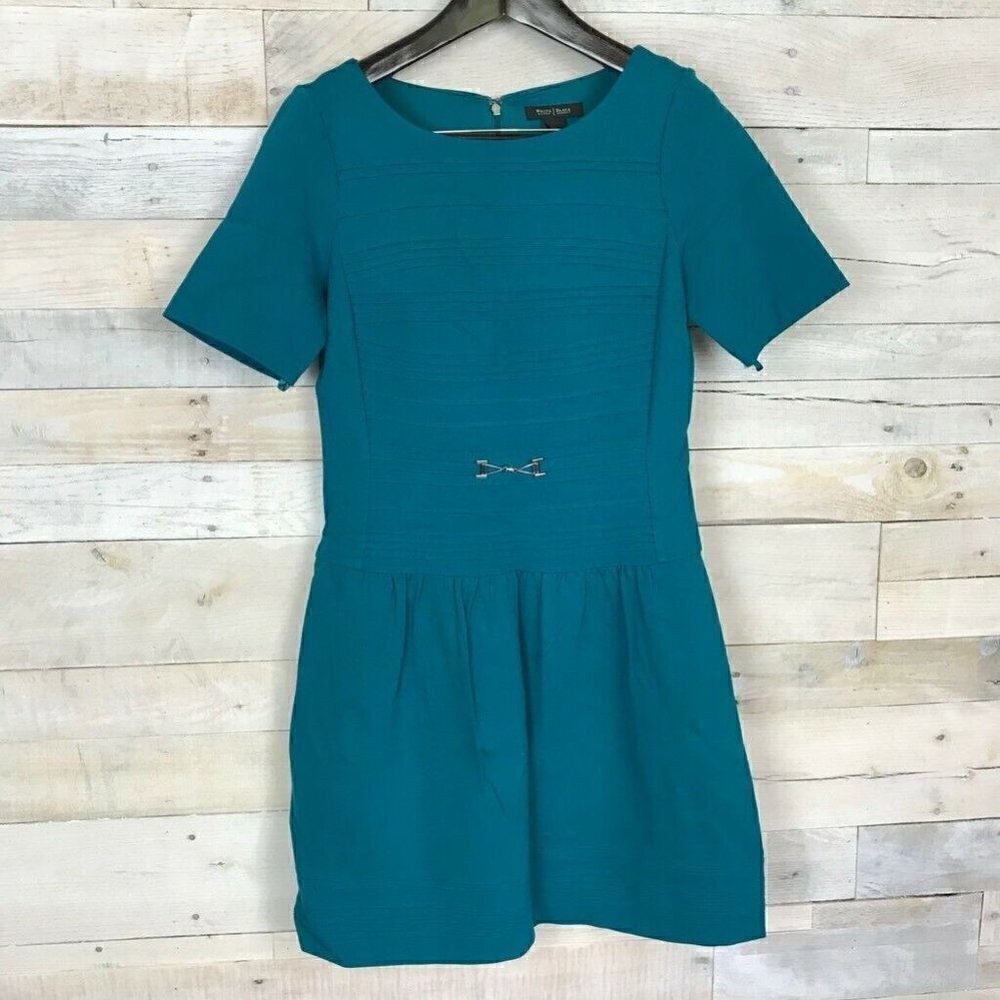 White House Black Market A Line Dress Blue 10